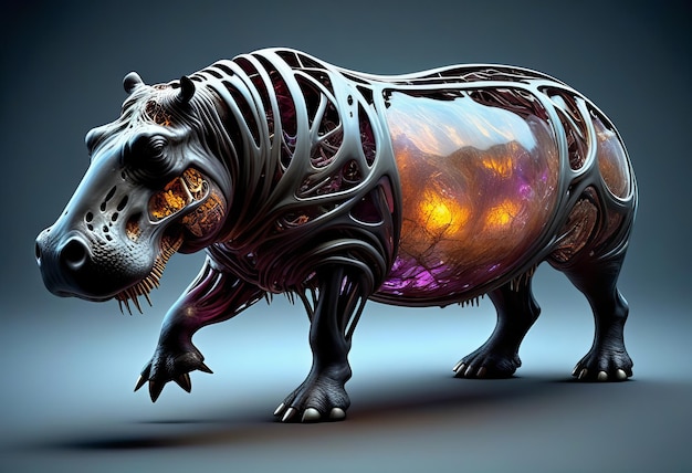 Imagine uma criatura fantástica que combina elementos de um zumbi infectado