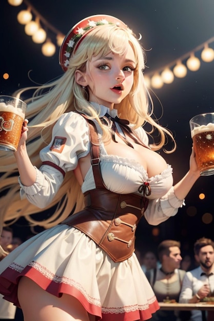 imagine uma festa na alemanha comemorando a oktoberfest com fundo branco e melhor qualidade 1