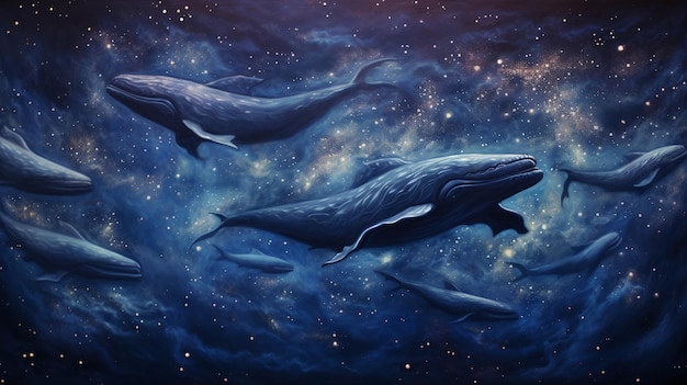 Imagínese las constelaciones en el cielo nocturno en forma de majestuosas ballenas nadando a través del cosmos