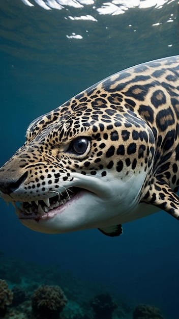 Foto imagínese si un tiburón y un leopardo se combinaran