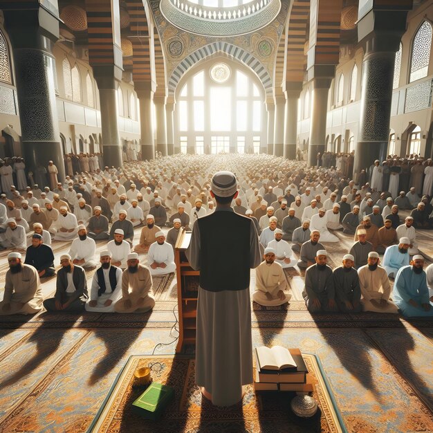 El Imam pronunció un poderoso sermón en la bulliciosa mezquita en una tarde calurosa instando a la congregación