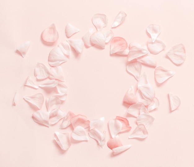 Imediatamente acima do tiro de forma de coração sobre fundo rosa