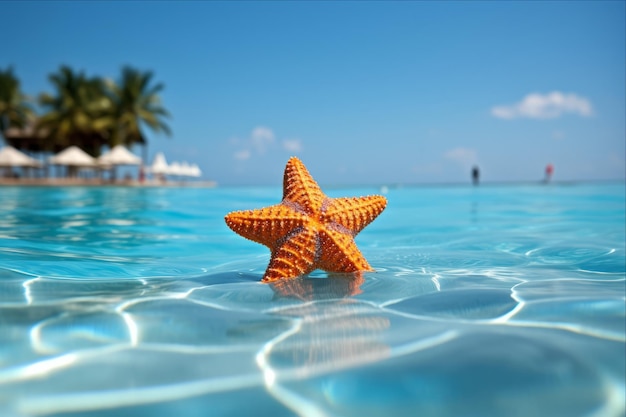 Imersão em delícias subaquáticas mergulho com snorkel e estrela-marinha na piscina do resort em MyRealHoliday