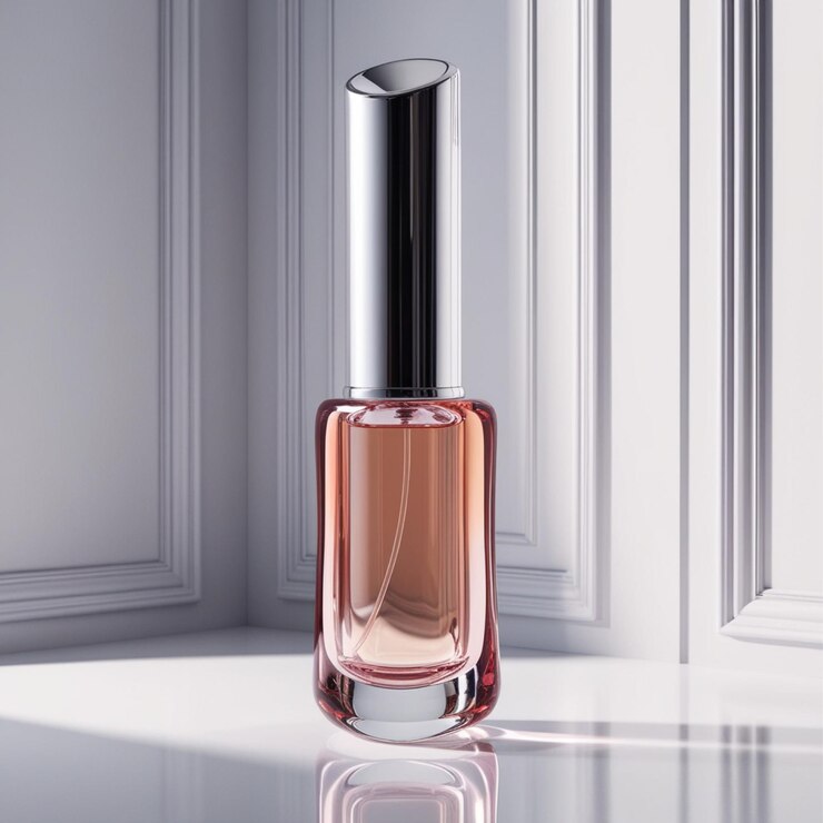 Imitación de un perfume en una botella transparente