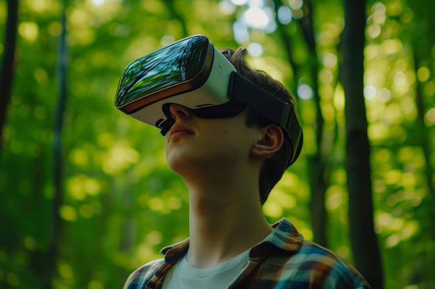 Immersive Abenteuer VR-Erfahrung im verzauberten Wald