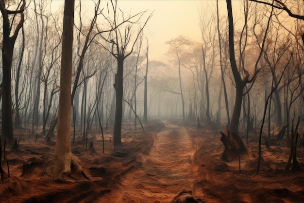 Foto el impacto de los bosques de dipterocarpos en los incendios forestales durante la estación seca en el sudeste asiático