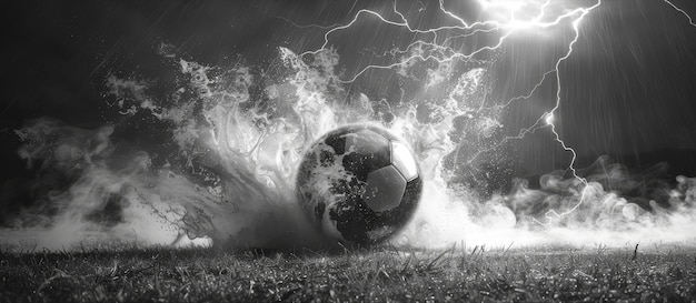 Foto impacto dinâmico da bola de futebol