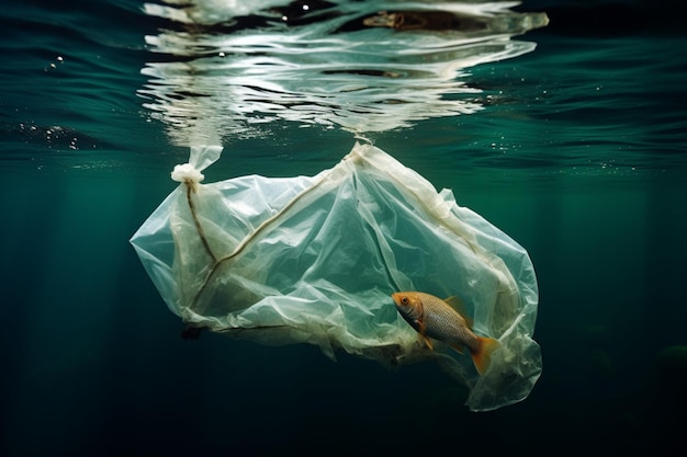 Impacto en el océano Bolsas de plástico dañinas encontradas bajo la superficie del mar