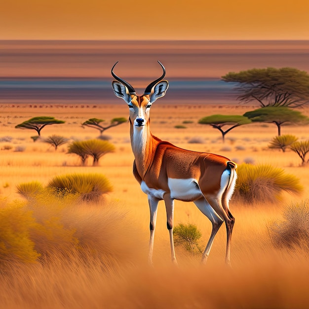 Impala-Antilope in der Savanne Tierszene in der Natur