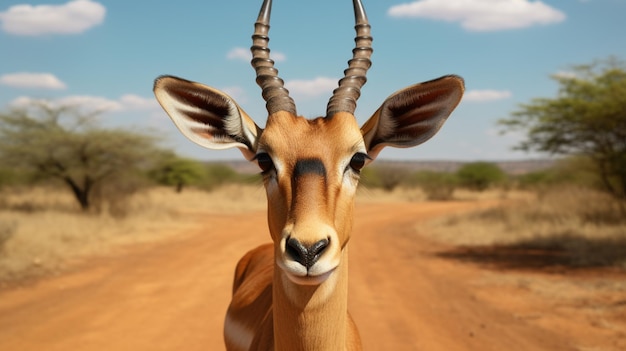 Foto impala ram estrelando para a câmera