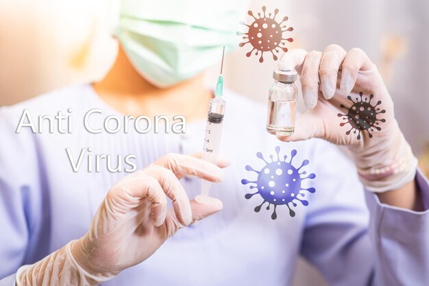 Foto impfinjektion gesundheitswesen pandemieprävention influenza coronavirus covic19