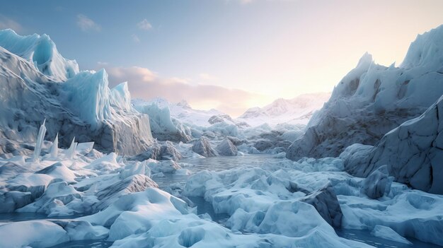 Foto implacable superficie fría de la capa de hielo recurso creativo generado por ia