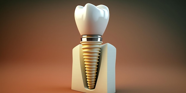 Implante dentário Dentes saudáveis e cartaz de estomatologia de implantes dentários