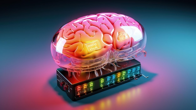 Implantes cerebrais sem fios controle neural remoto interfaces cognitivas fundo de cor sólida