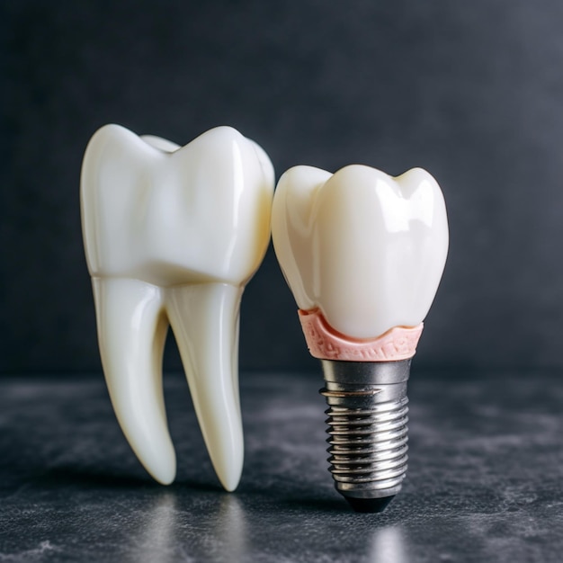 Implantes y odontología tratamiento dental Foto de alta calidad AI generativa