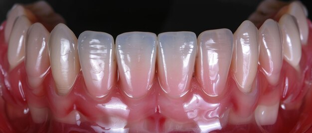 Foto implantos dentales innovadores que imitan los dientes naturales restauración innovadora de la sonrisa