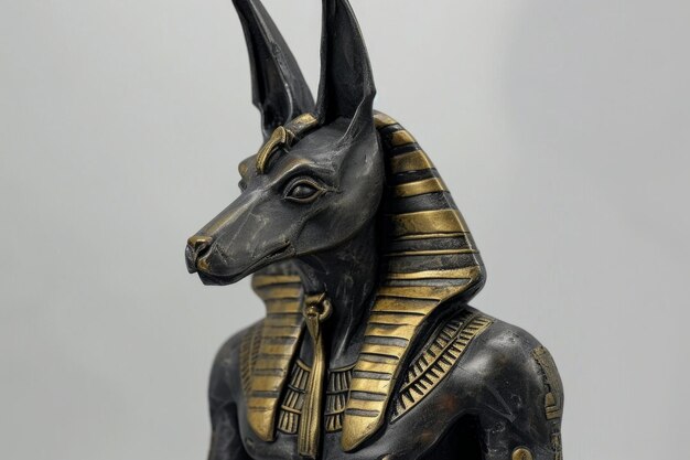 Imponente estatua metálica de Anubis Generar ai