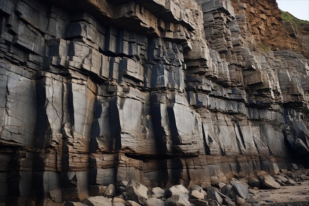 Foto imponente formação rochosa estratificada uma magnífica paisagem rochosa ar 32