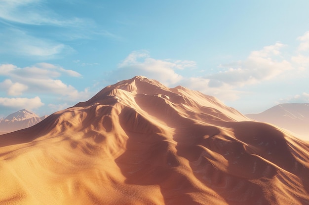 Las imponentes dunas de arena se mueven en el viento del desierto