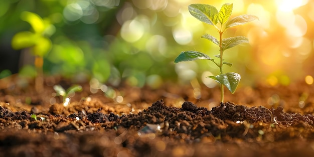 La importancia de plantar árboles para compensar las emisiones de carbono y restaurar los niveles de oxígeno en la Tierra Concepto Conservación del medio ambiente Huella de carbono Niveles de oxígen Plantación de árboles