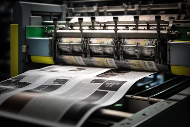 una imprenta de periódicos que muestra la profesión del periodismo y la industria de los medios