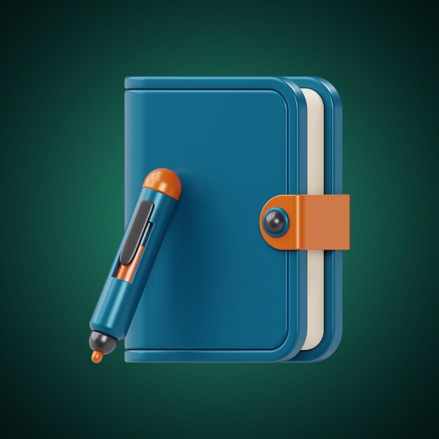 Impresión 3D del icono de portátil naranja y azul premium en un fondo aislado