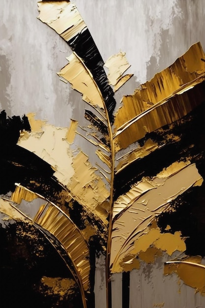 Impresión de arte abstracto pintura de oro Pinceladas de pintura arte moderno carteles adornos impresiones