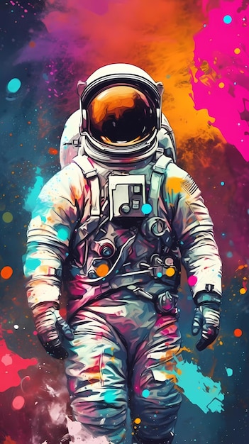 Impresión de arte de astronauta con la pintura astronauta de sofia metal queen