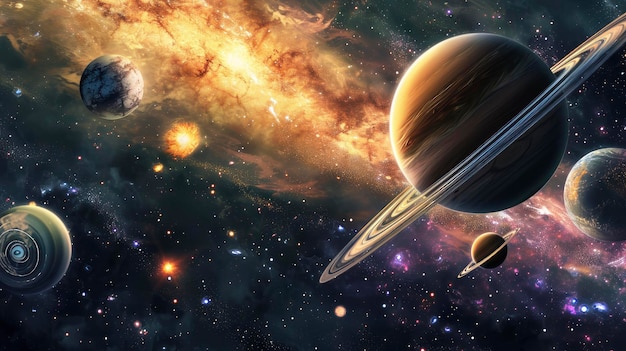 una impresión de un artista de un planeta con una estrella en el fondo