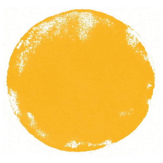 Impresión de bloque redondo amarillo sello de pintura png obra de arte DIY