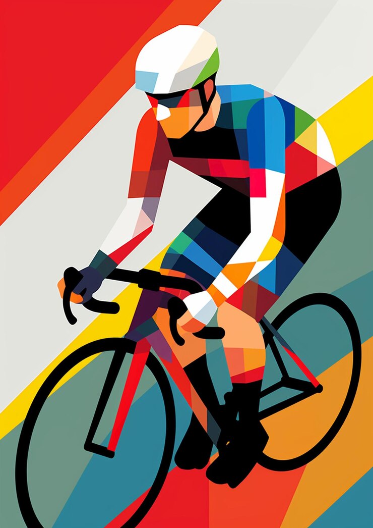 Foto impresión de estilo matisse minimalista para ciclistas profesionales