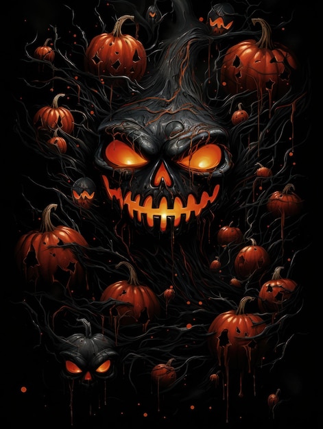 Impresión de fondo de terror de Halloween para camisetas