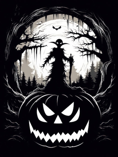 Impresión de fondo de terror de Halloween para camisetas