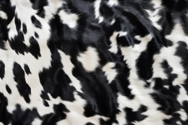 Impresión monocromática de piel de vaca en blanco y negro generada por IA