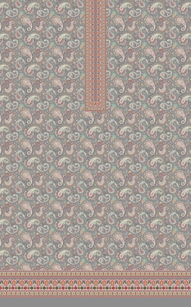 Impresión de Paisley gris Salwar Kameez