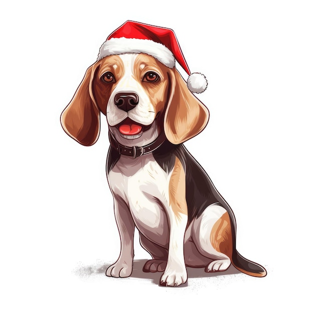 Impresión de perro Beagle de Navidad