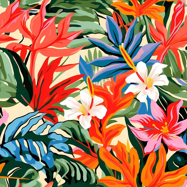 Impresión de plantas tropicales pintura botánica abstracta moderna