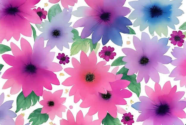 Impresionante acuarela floral con colores Pantone.