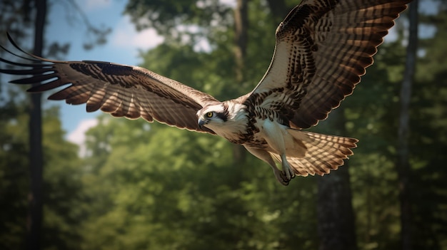 Impresionante águila pescadora en vuelo Fotografía inspirada en la Nikon D850