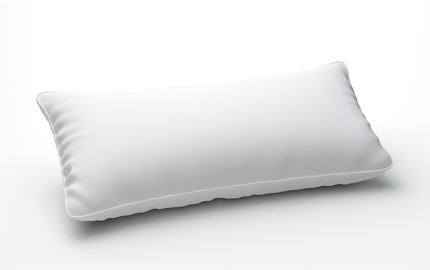 Impresionante almohada de espuma viscoelástica blanca aislada sobre fondo blanco