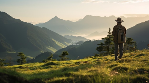 Foto impresionante amanecer en los alpes un cautivante paisaje rural de china