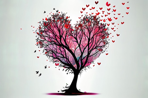 Impresionante árbol de amor con vuelo