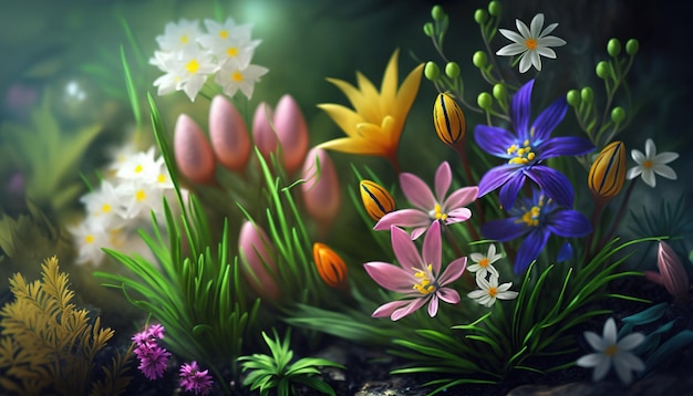La Impresionante Belleza de la Primavera con una Vista Cautivadora de las Flores de la Naturaleza