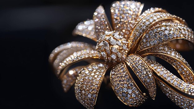 Un impresionante broche de flores de diamante con pétalos que brillan y brillan el accesorio perfecto para una ocasión especial