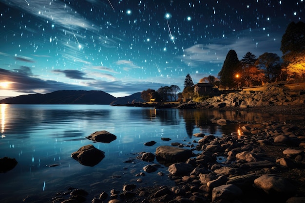 Impresionante escena de una lluvia de meteoritos que ilumina el cielo nocturno