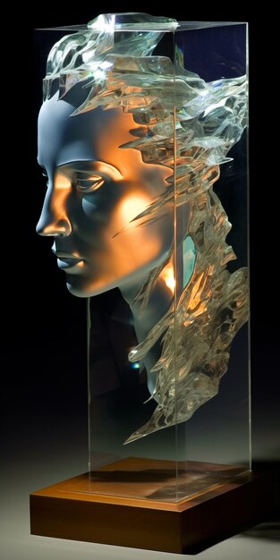 impresionante escultura de cristal moderna