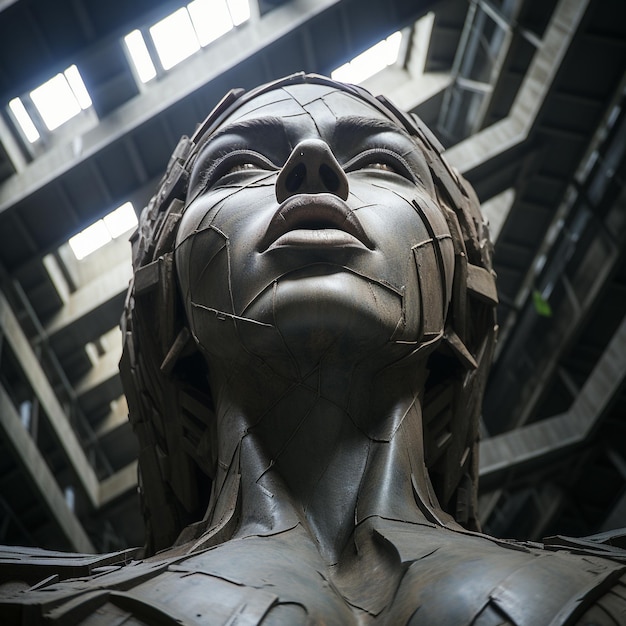 Impresionante escultura de una mujer.