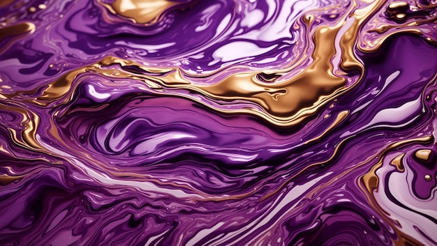 Un impresionante fondo de pantalla de diseño de fondo abstracto líquido de color púrpura generado por IA