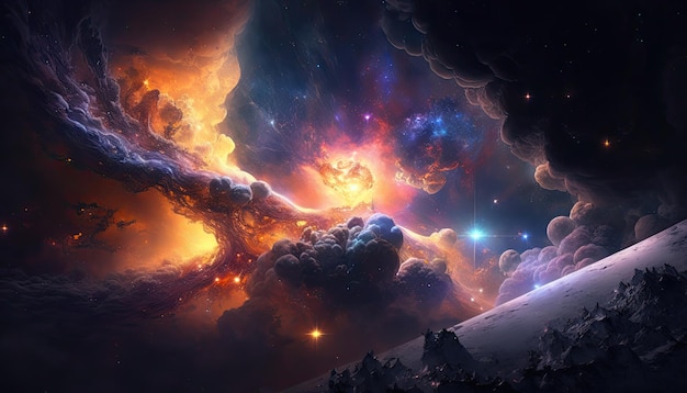 Impresionante fondo de pantalla realista de un espacio profundo estrellado astrofotografía universo cosmos espacio fondo Generativo ai