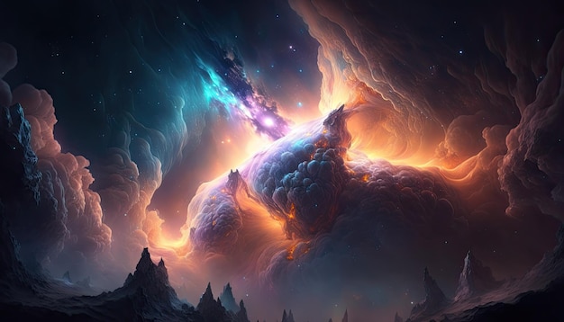 Impresionante fondo de pantalla realista de una nebulosa Espacio profundo estrellado astrofotografía universo cosmos espacio fondo Generativo ai